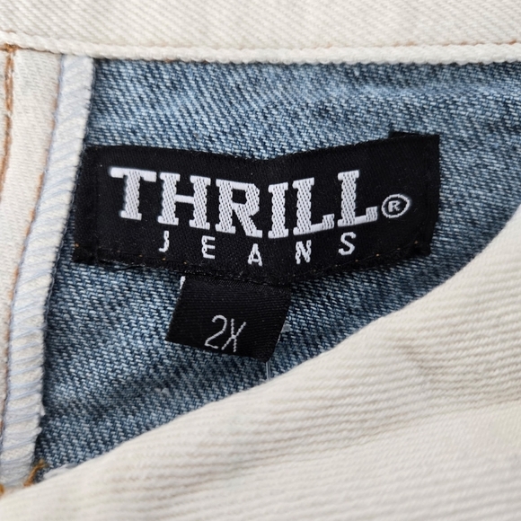 Thrill Jeans Plus Size Patchwork Cropped Jean Jacket. Size 2X. New. - Picture 9 of 9